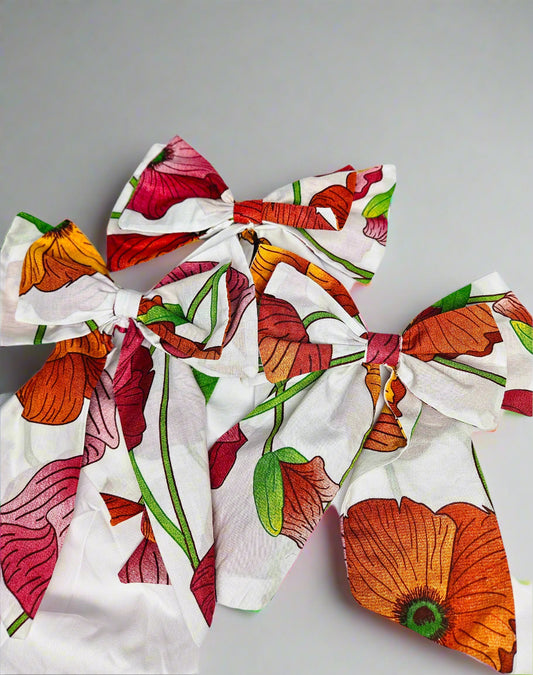 Large Floral print Bows