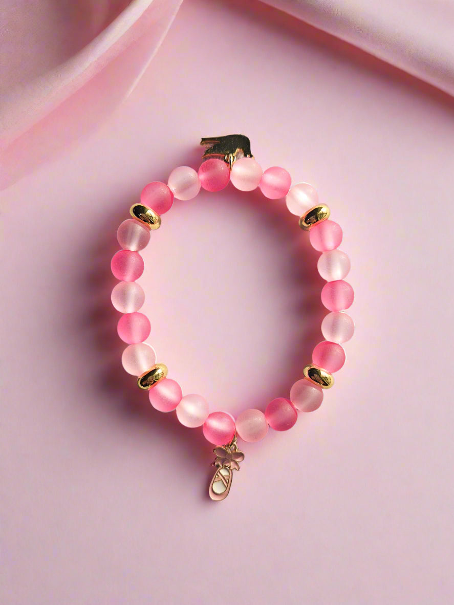 Pink Ballet Shoe Bracelet