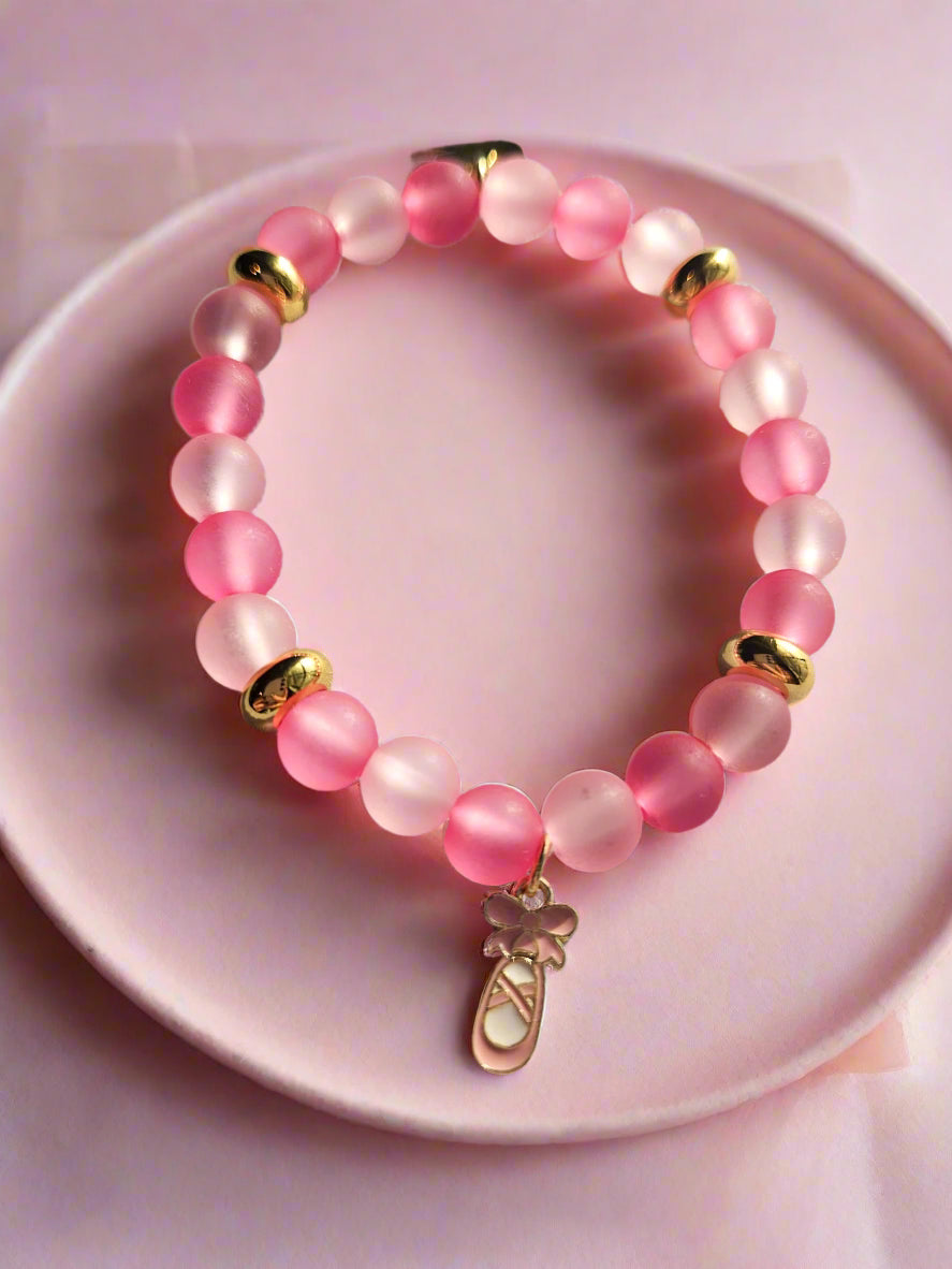 Pink Ballet Shoe Bracelet