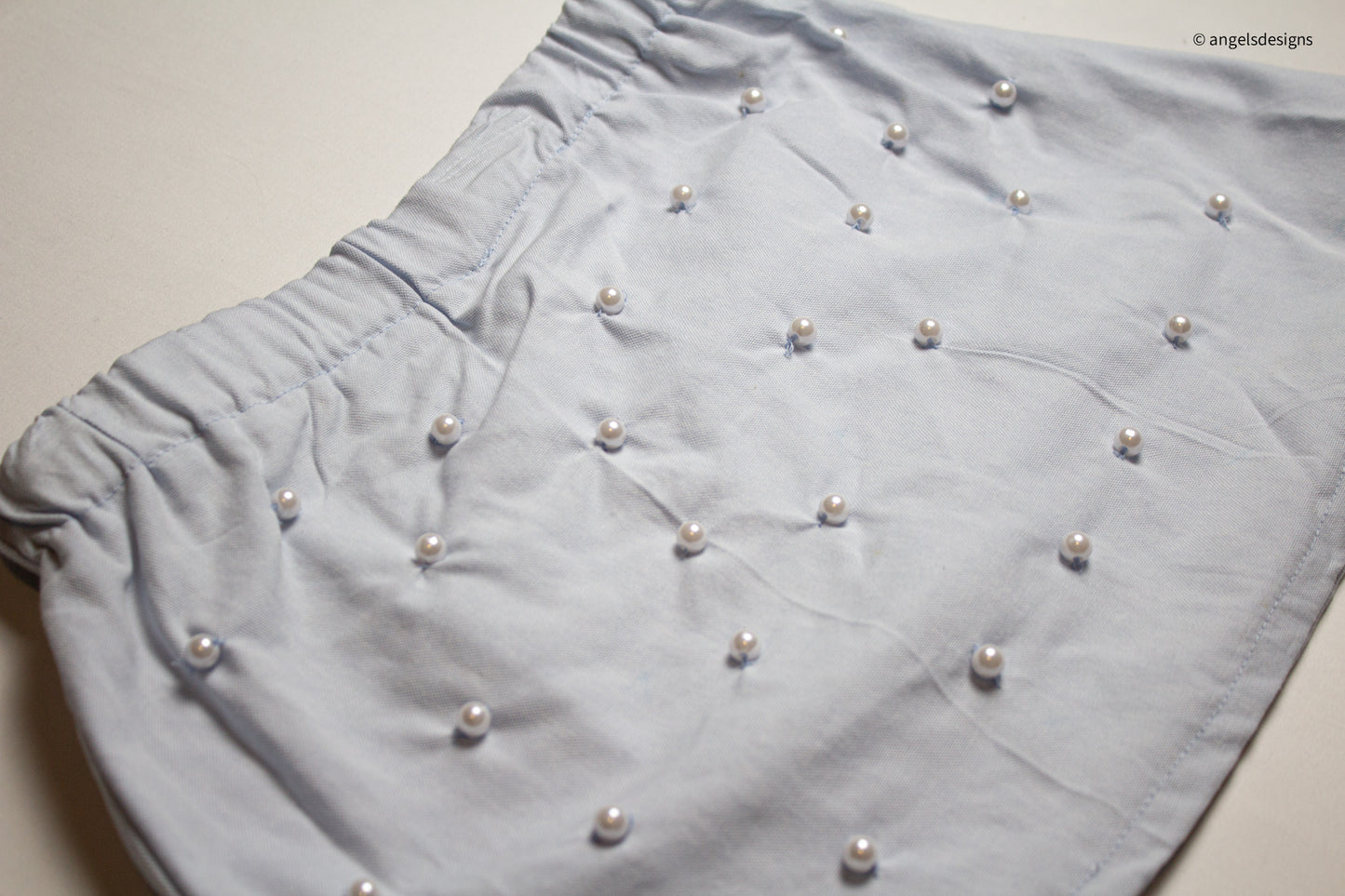 Girls Elastic Pastel Blue Peral Skirt