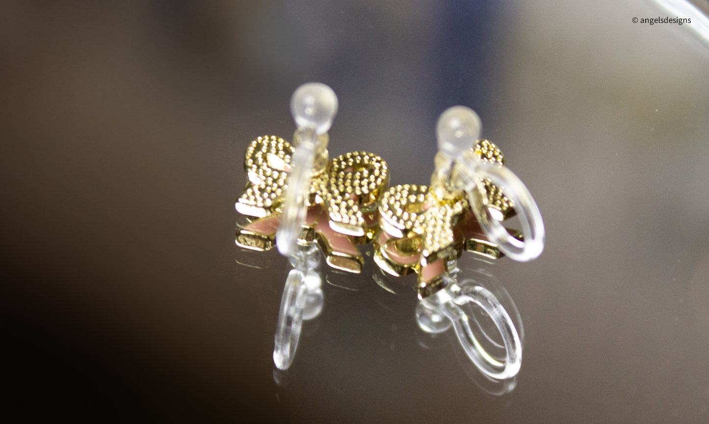 Girl's Clip on Bow Earrings