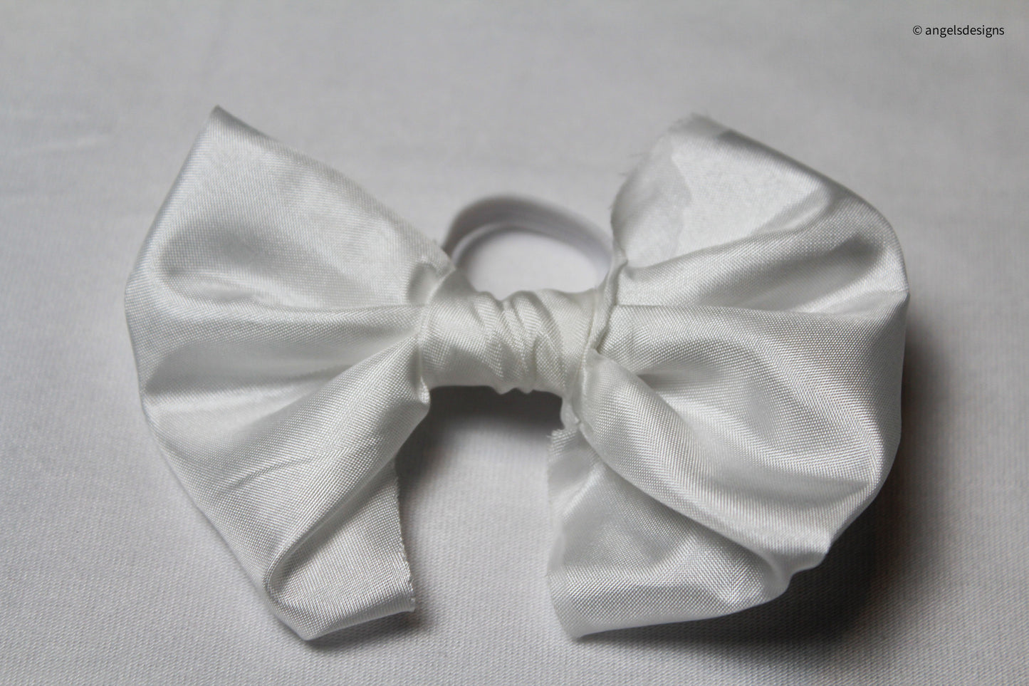 Toddler and Baby Elastic bow hair ties | White and Cherry Print |