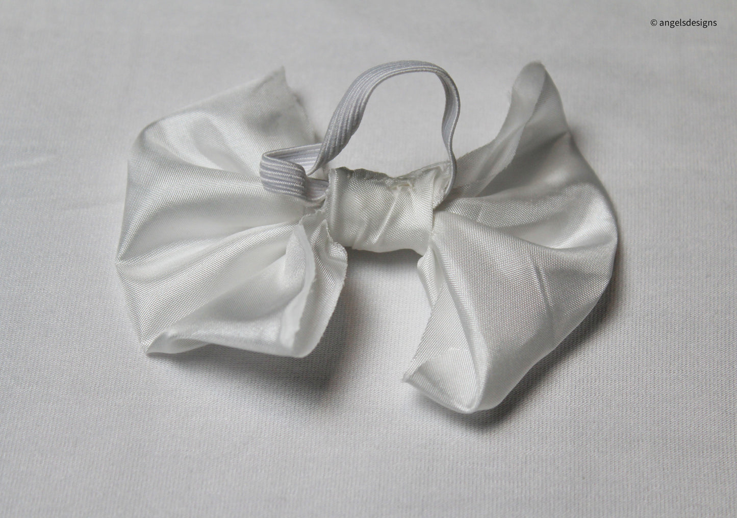 Toddler and Baby Elastic bow hair ties | White and Cherry Print |