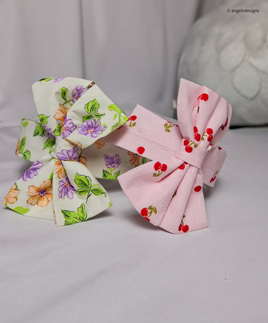 Girls Bow headbands | Made from leftover fabric|