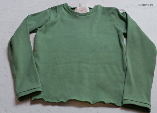 Gabby Top- Little Girl's Knit Long Sleeve Crop Top