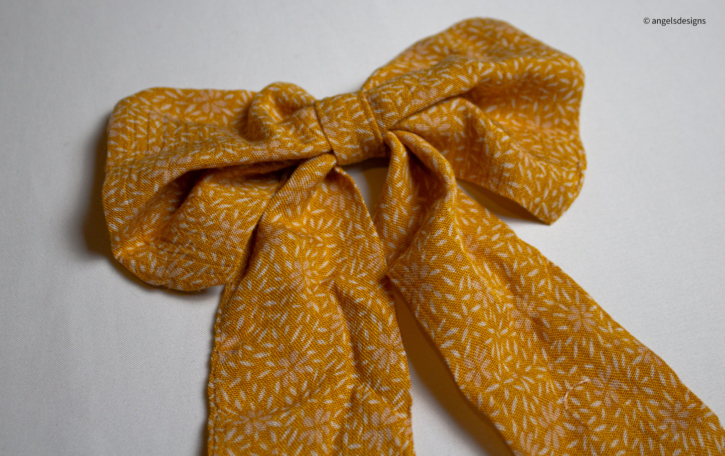 Fall floral print hair bows with tails