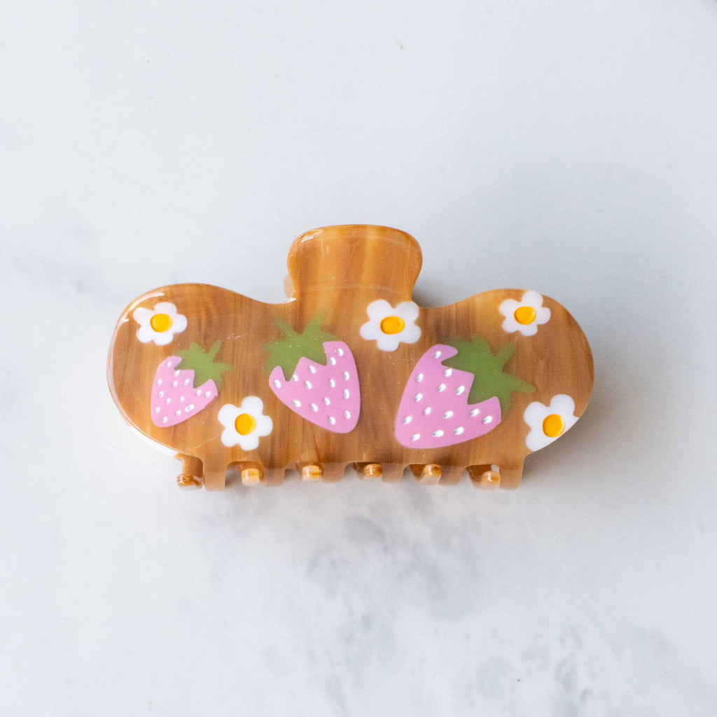 Eco Strawberry Farms Curved Hair Claw Clip
