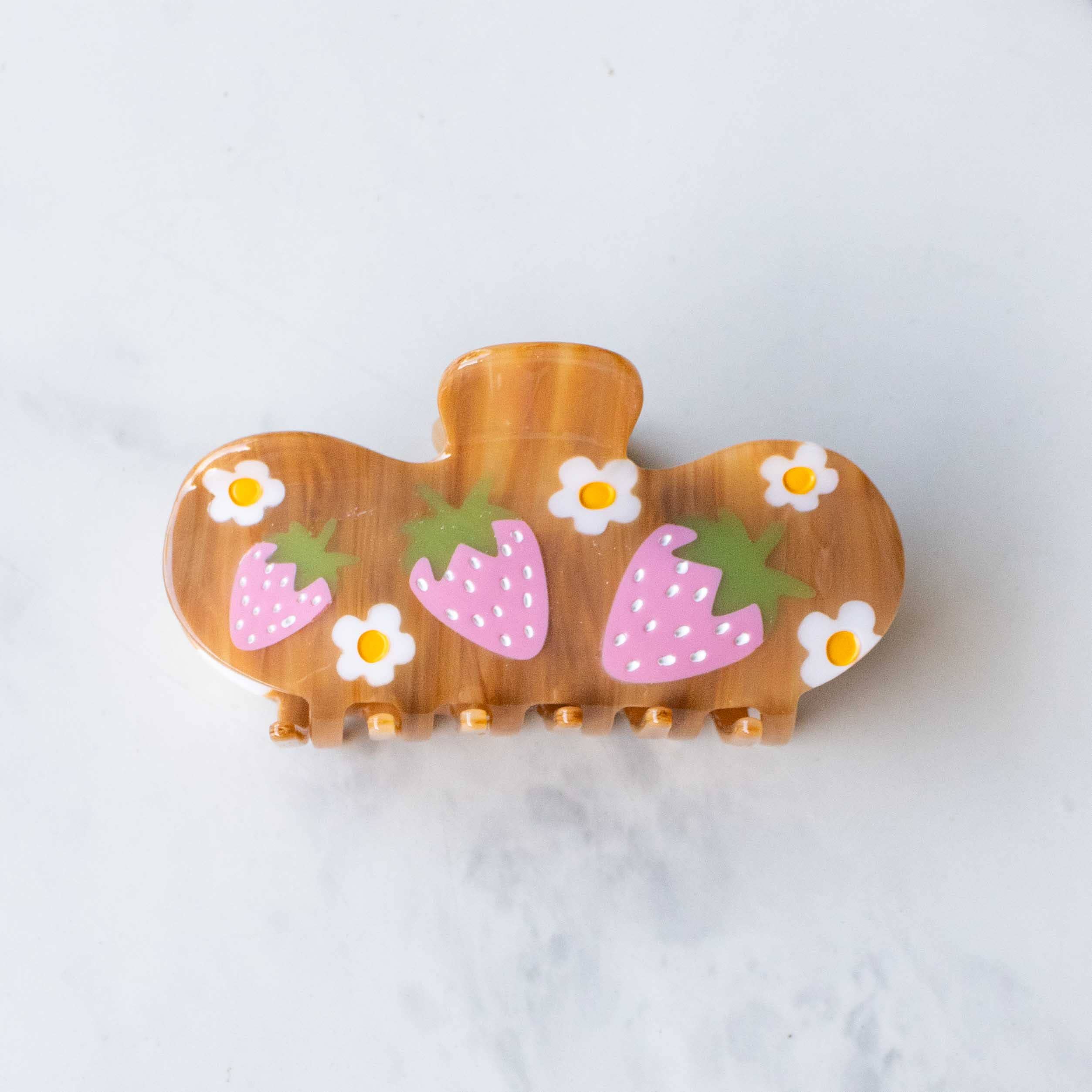 Eco Strawberry Farms Curved Hair Claw Clip