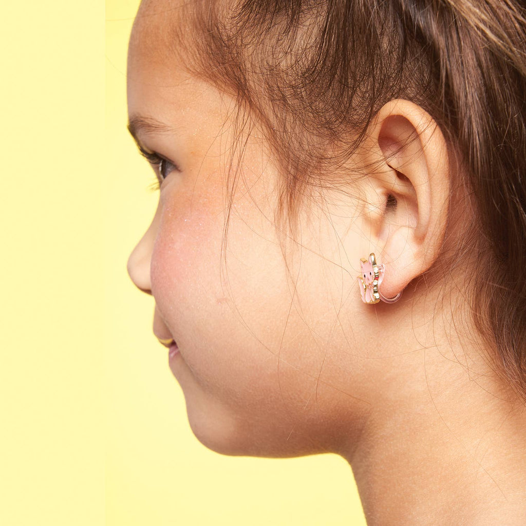 CLIP ON Cutie Earrings | Pink Kitty