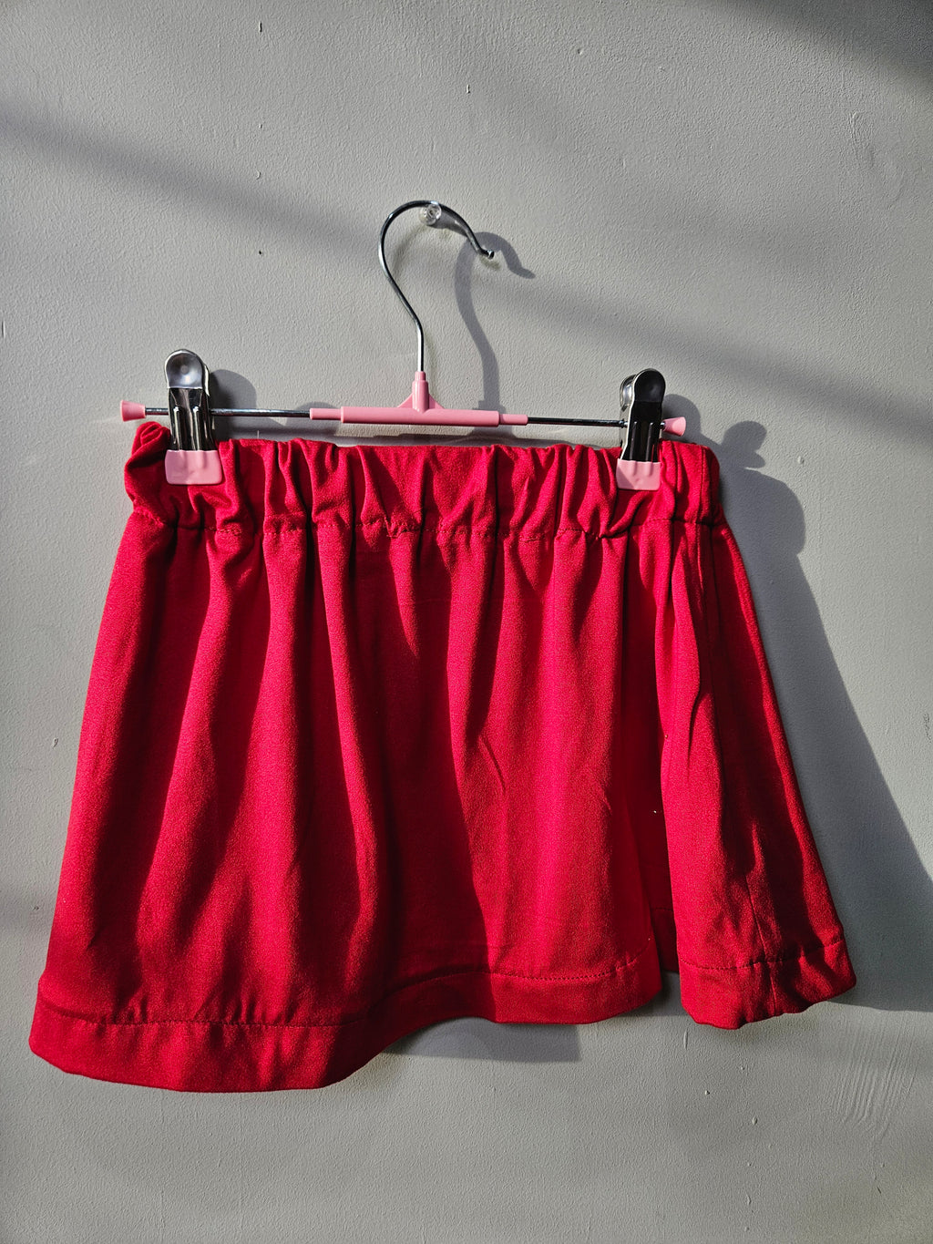Girl's Red Elastic Skirt with undershorts