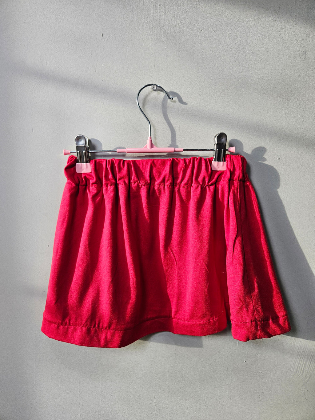 Girl's Red Elastic Skirt with undershorts