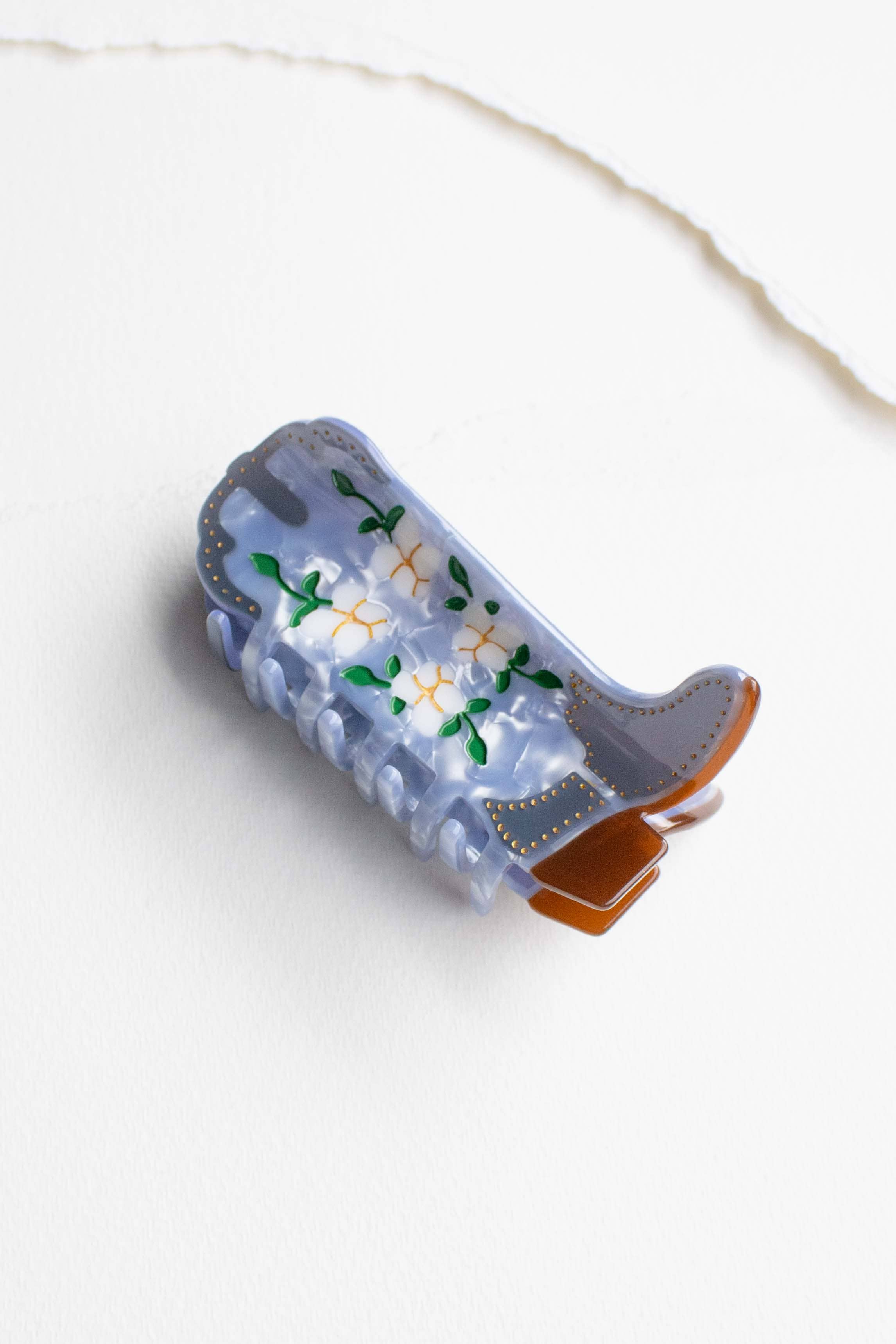 Magnolia Blossoms Western Boots Claw Clip