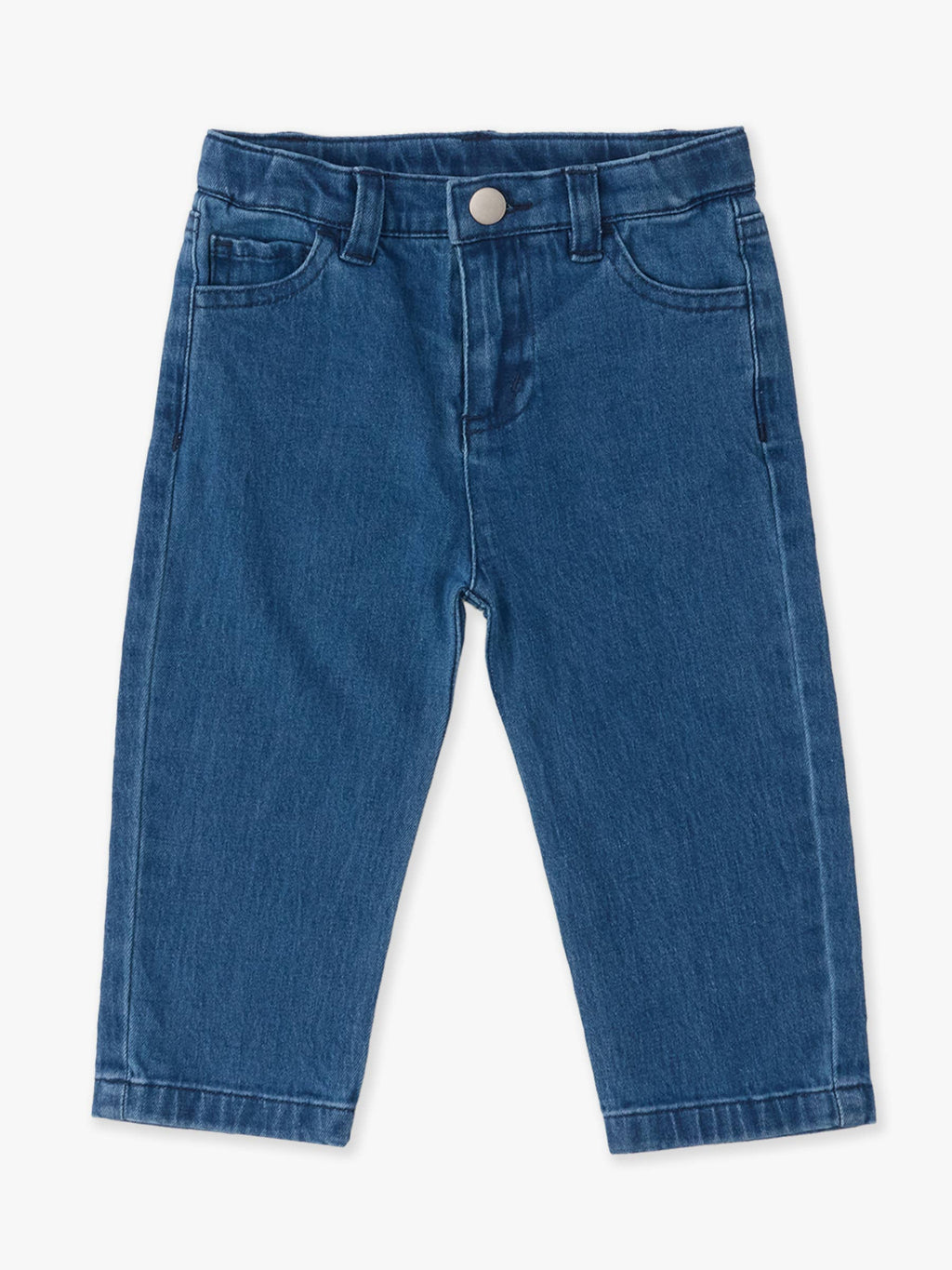 Boys Medium Wash Stretch Denim Straight Jeans