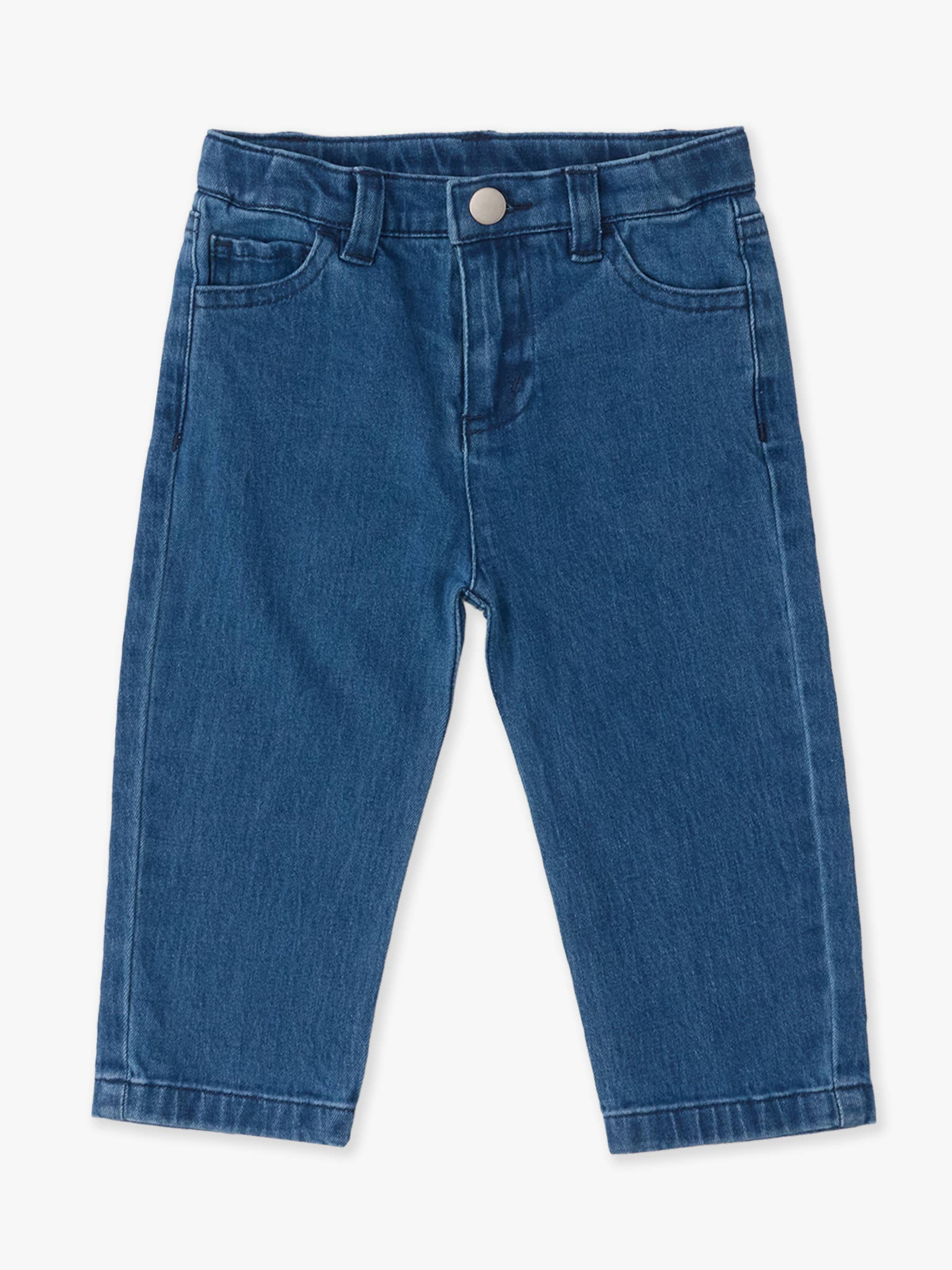 Boys Medium Wash Stretch Denim Straight Jeans