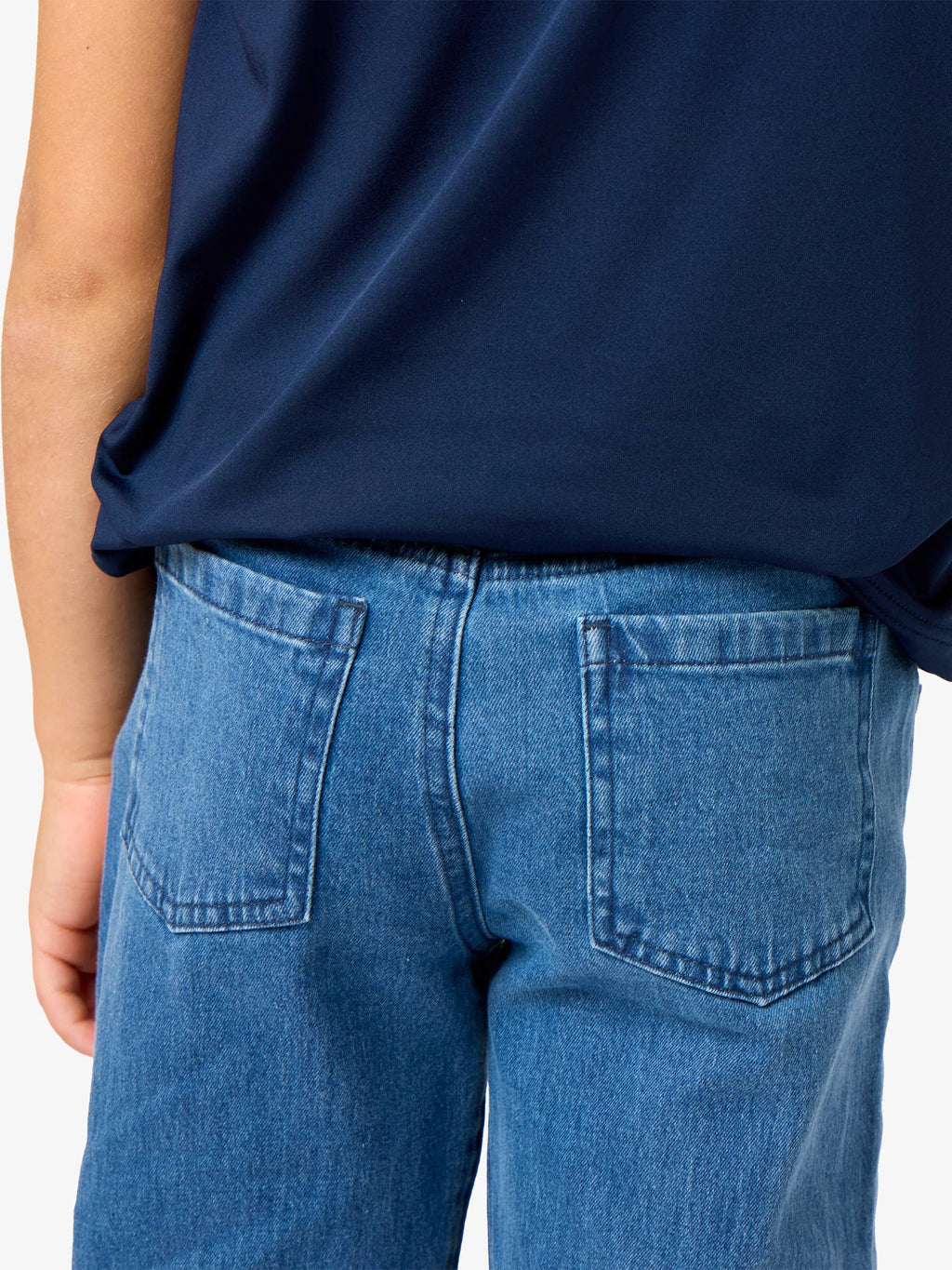 Boys Medium Wash Stretch Denim Straight Jeans