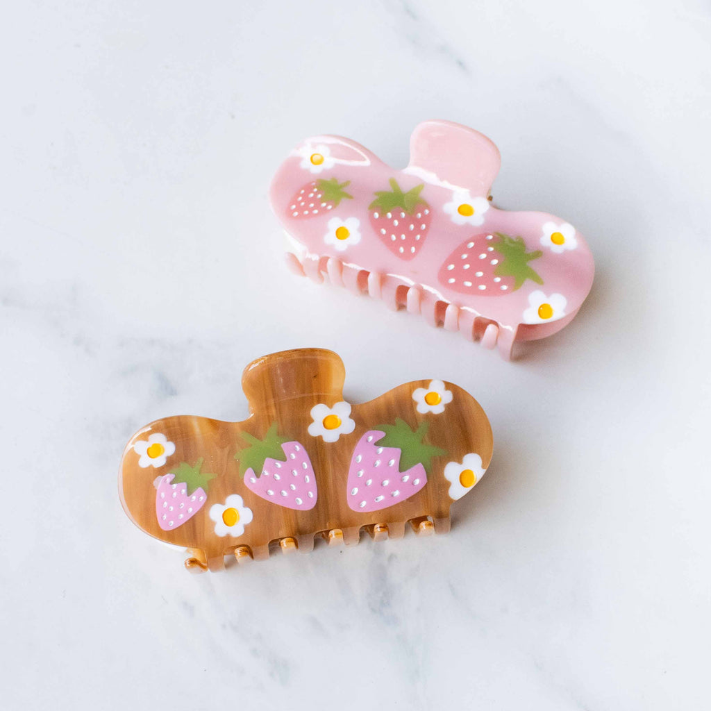 Eco Strawberry Farms Curved Hair Claw Clip