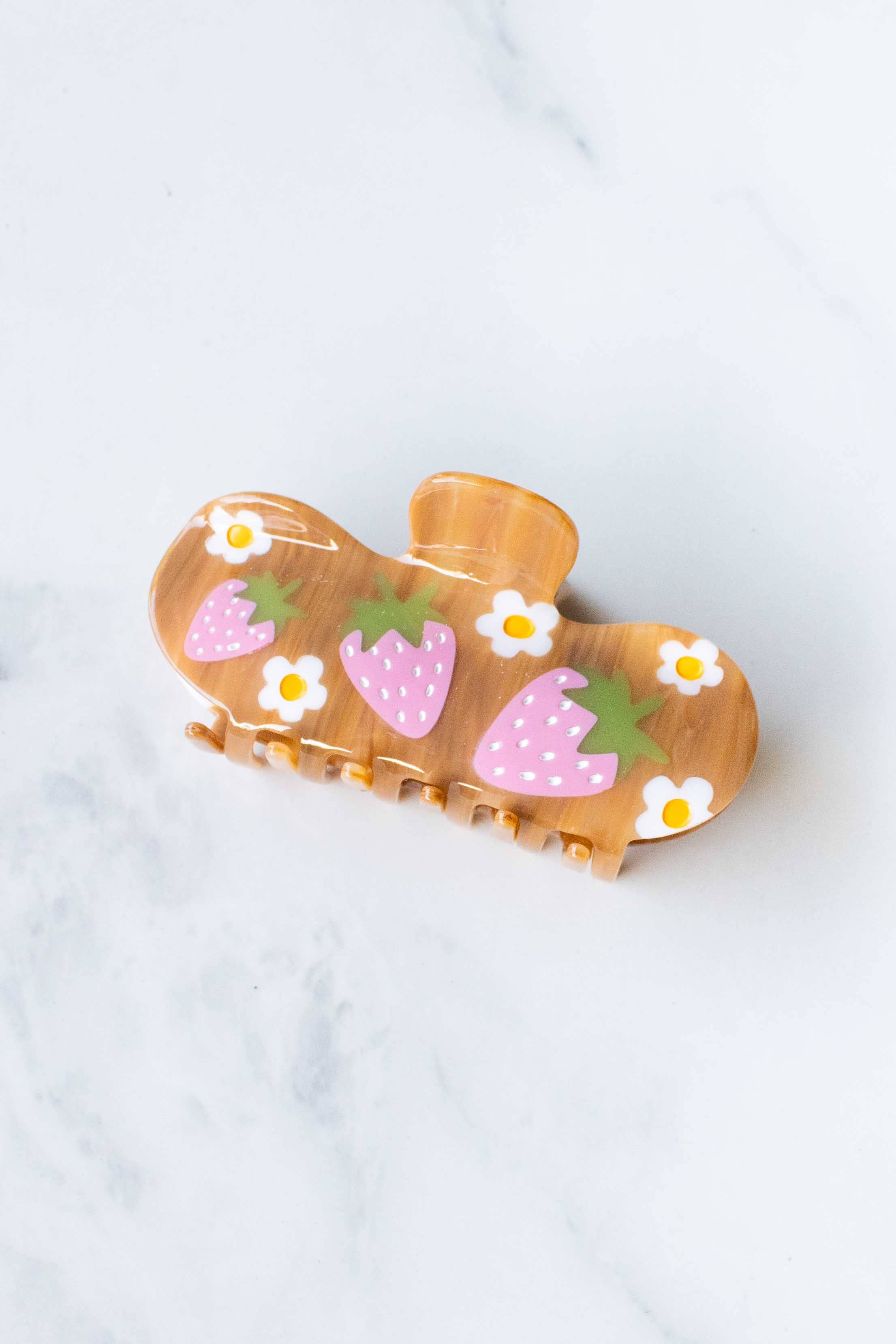 Eco Strawberry Farms Curved Hair Claw Clip