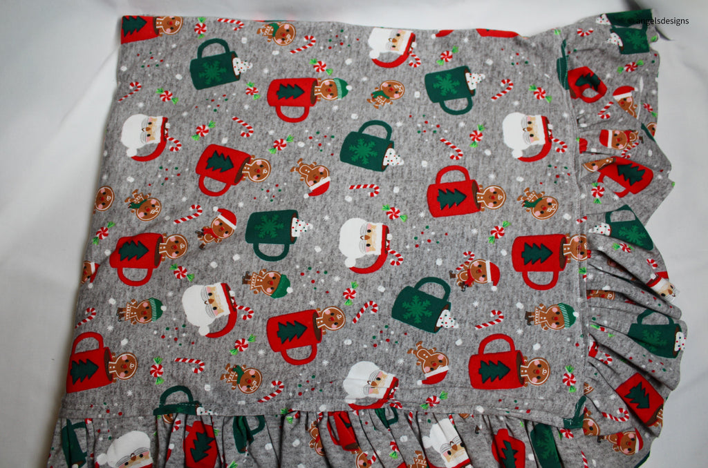 Super Soft Christmas Baby blanket with ruffles