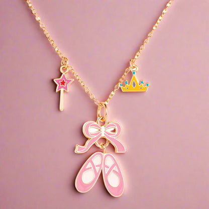 Little Girl's Charm Necklace-Ballet Shoes