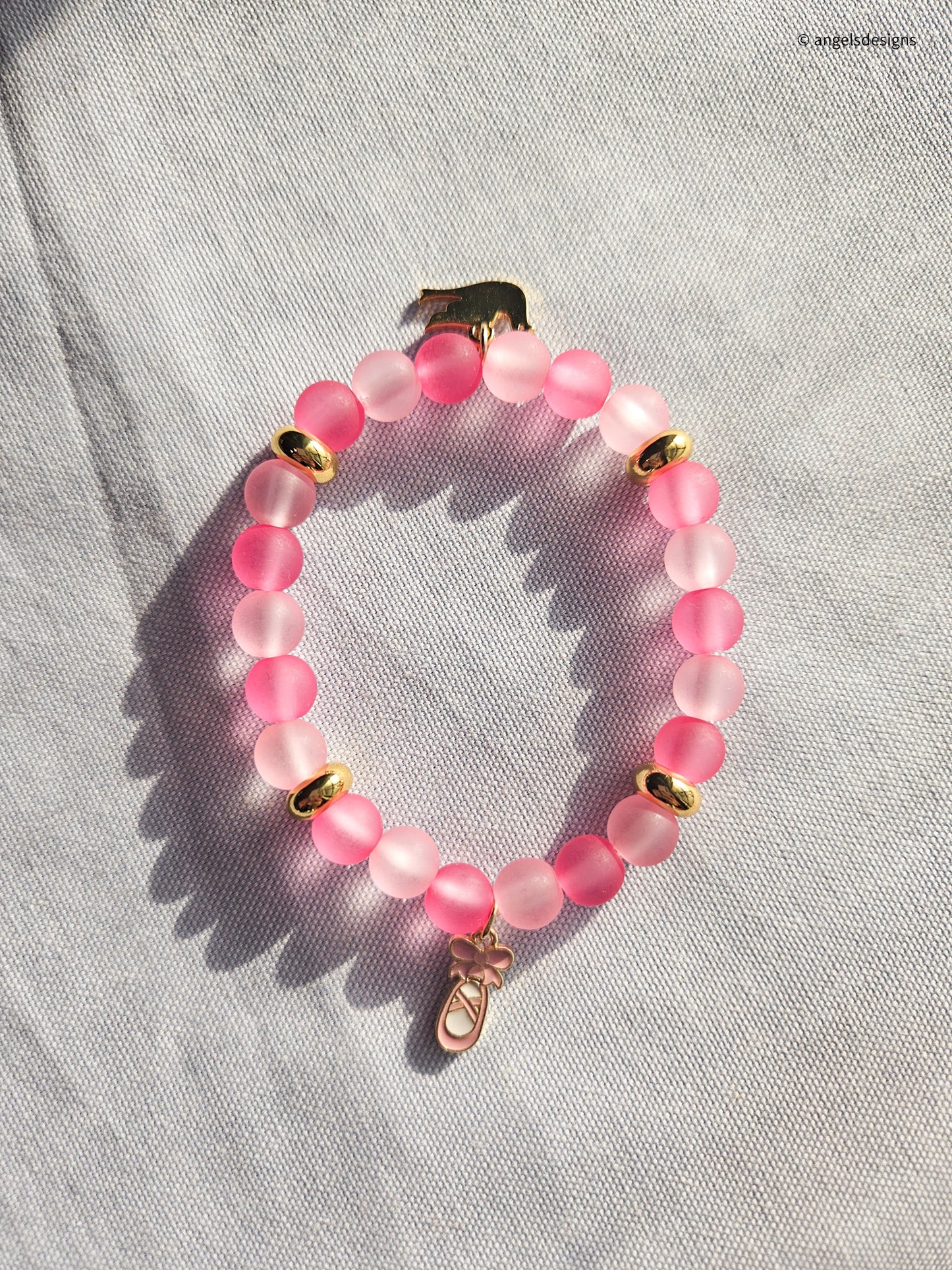 Pink Ballet Shoe Bracelet