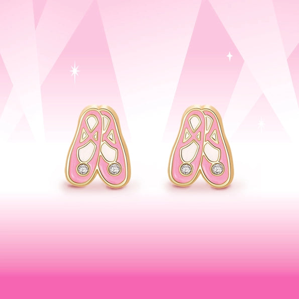 Little girl's ballet slippers cutie stud earrings