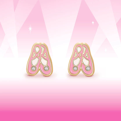 Little girl's ballet slippers cutie stud earrings
