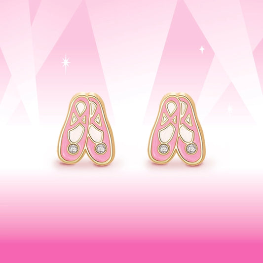 Little girl's ballet slippers cutie stud earrings