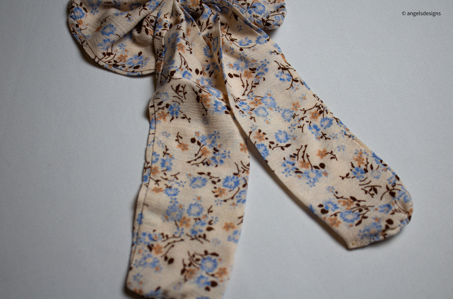 Floral print hair bows with tails