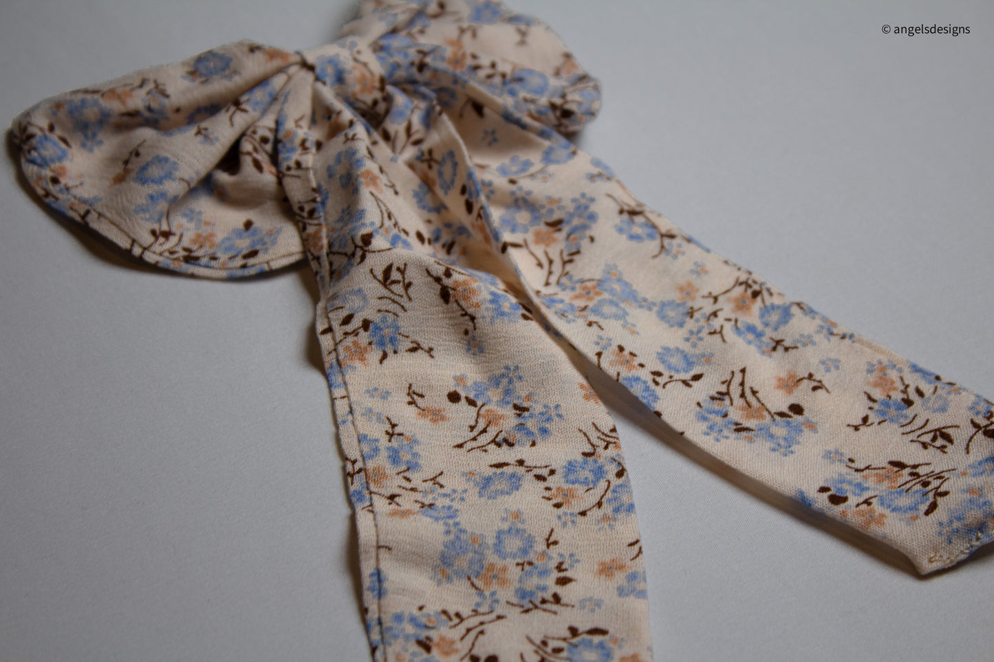 Floral print hair bows with tails