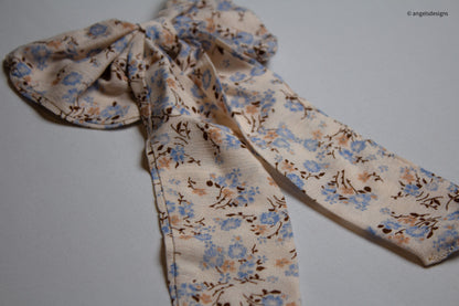 Floral print hair bows with tails