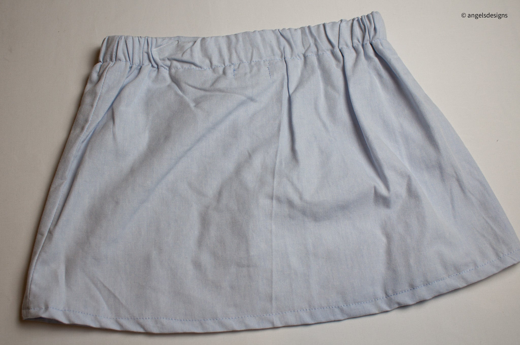 Girls Elastic Pastel Blue Pearl Skirt