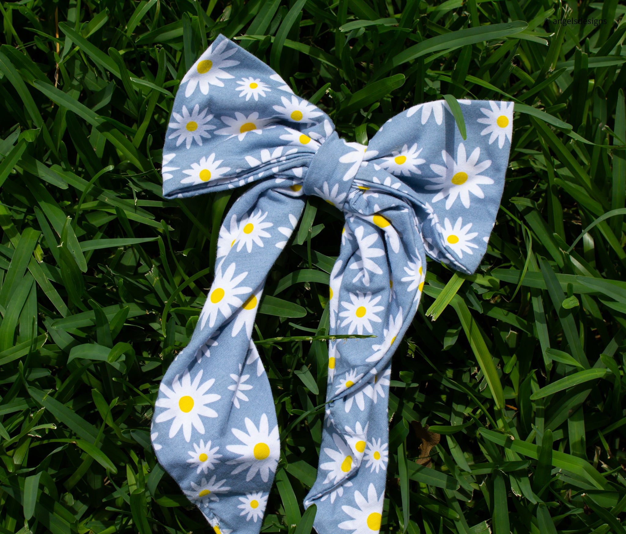 Little Girl's Hair Bow with tails | Made from leftover fabric scraps