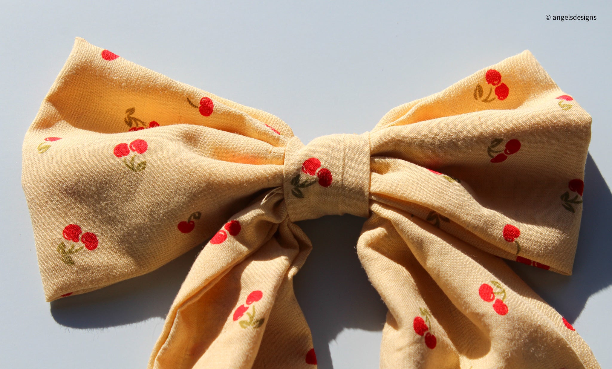 Little Girl's Hair Bow with tails | Made from leftover fabric scraps