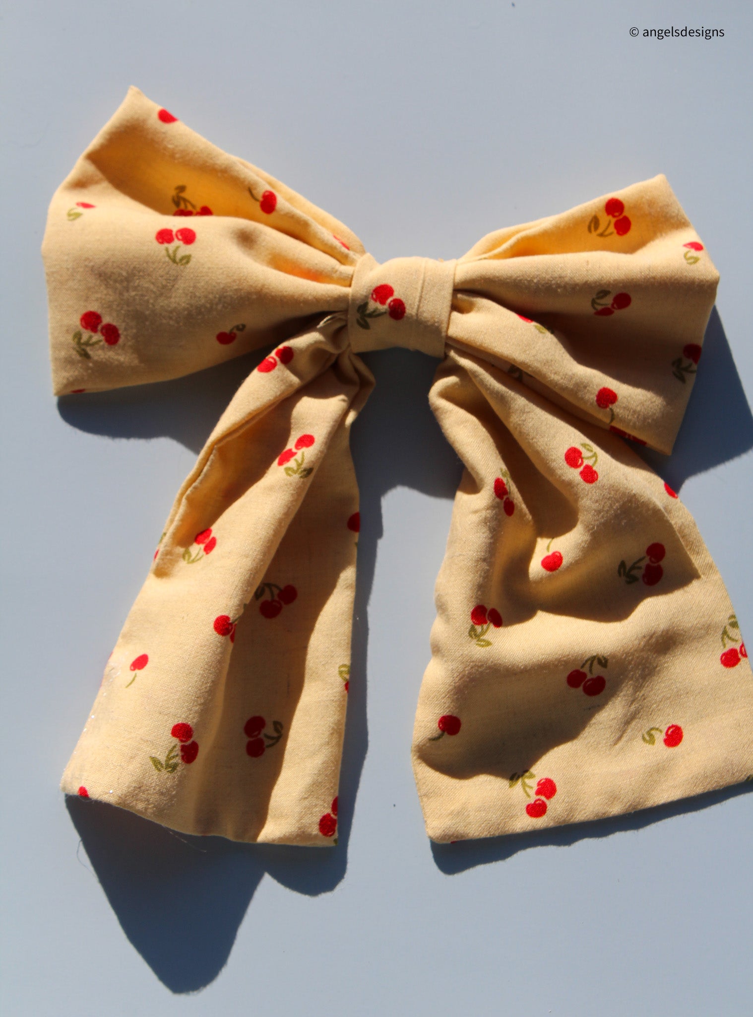 Little Girl's Hair Bow with tails | Made from leftover fabric scraps