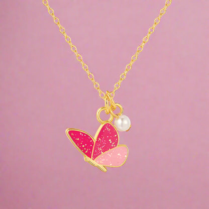 Glitter Butterfly Dreams Necklace