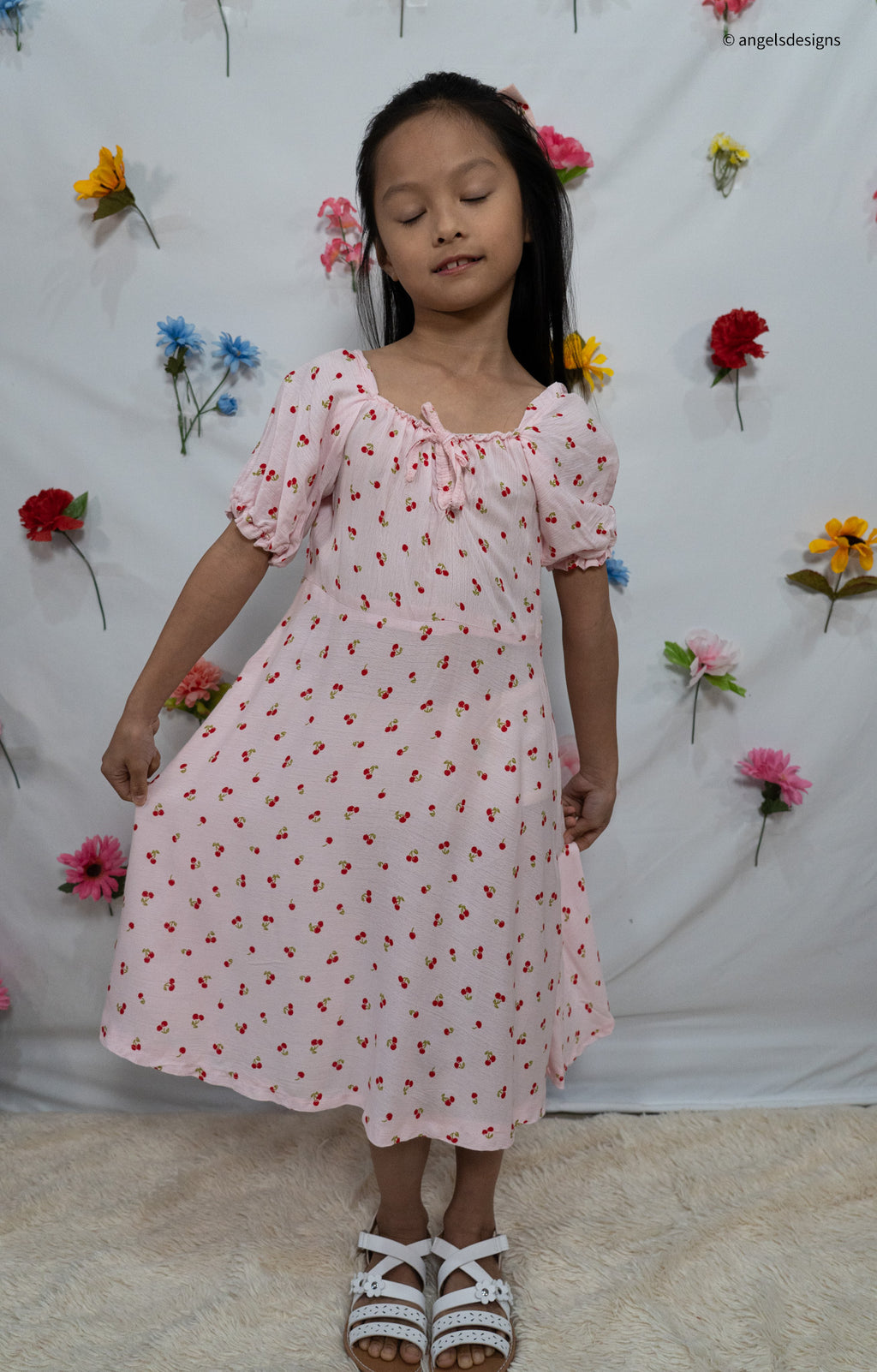 Julia Dress- Little Girl's Cherry Dress