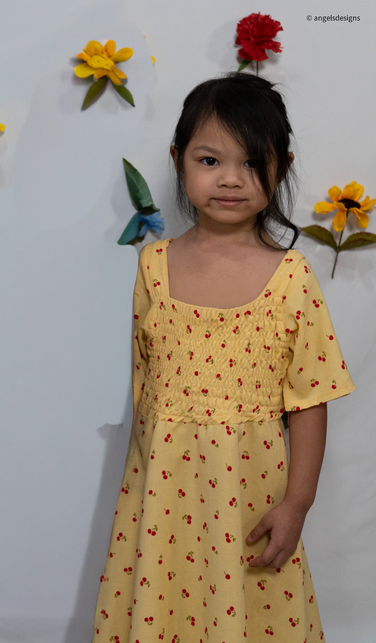 Julia Dress- Little Girl's Cherry Dress