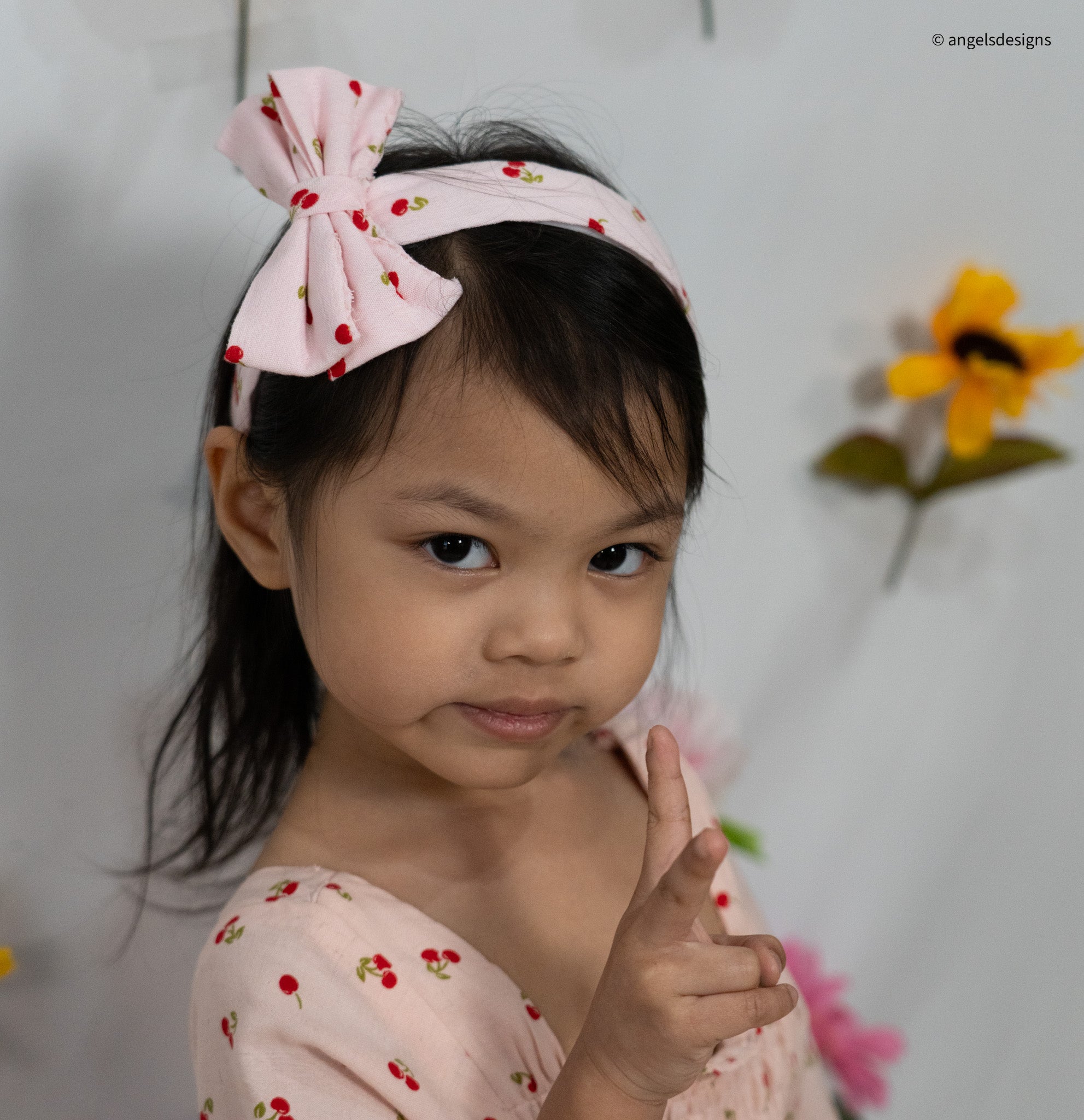 Girls Fabric Bow Headbands