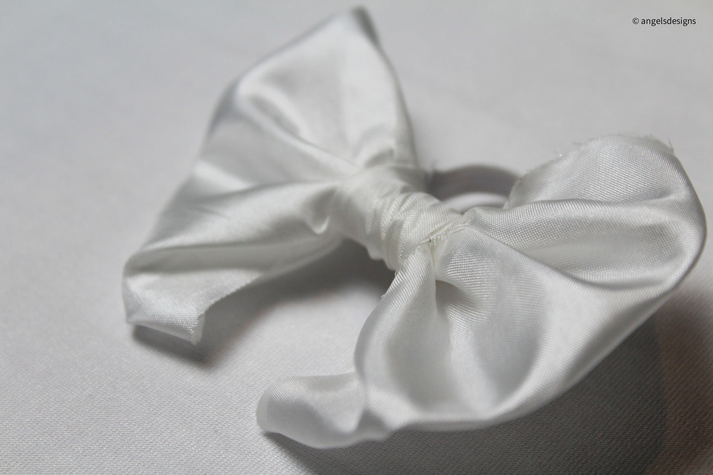 Toddler and Baby Elastic bow hair ties | White and Cherry Print |