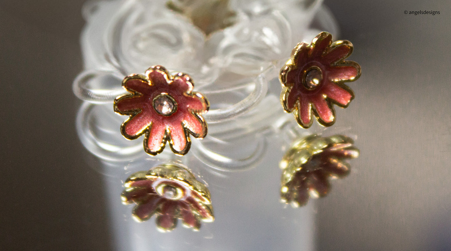 Girl's Pink Daisy Clip on earrings