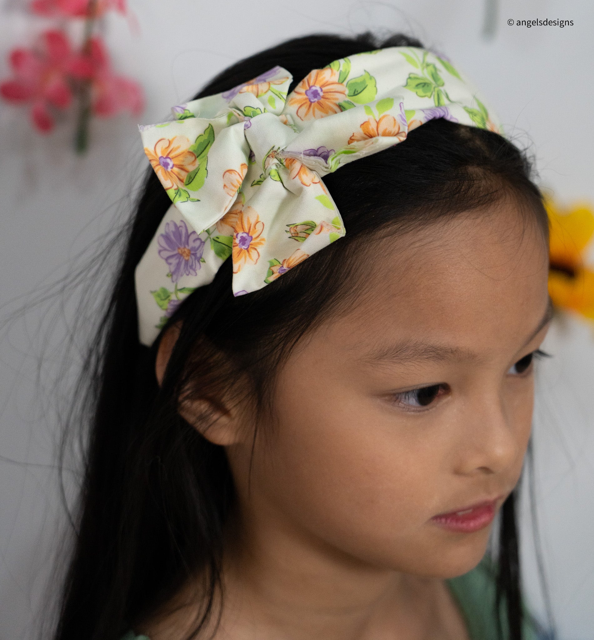 Girls Fabric Bow Headbands