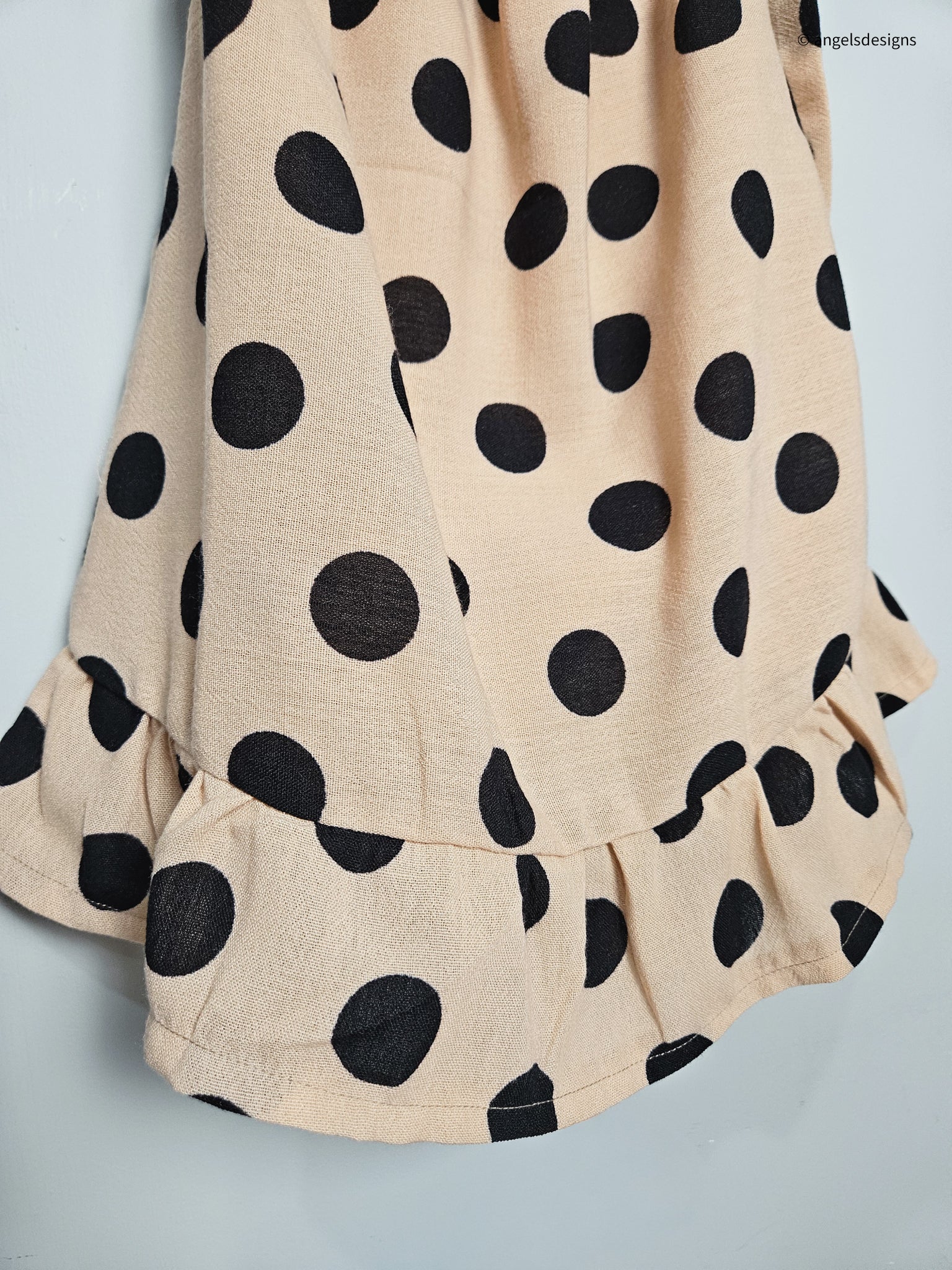 Girl's Polka Dot Ruffled Hem Dress