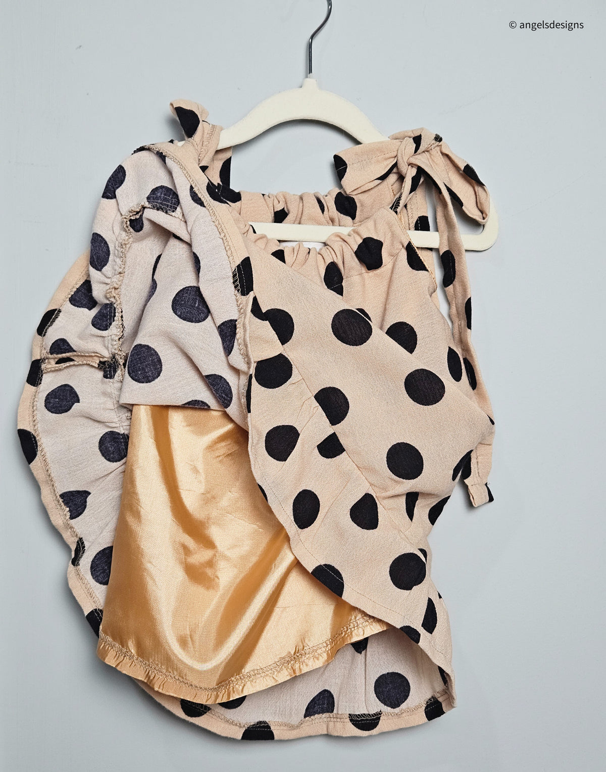 Girl's Polka Dot Ruffled Hem Dress