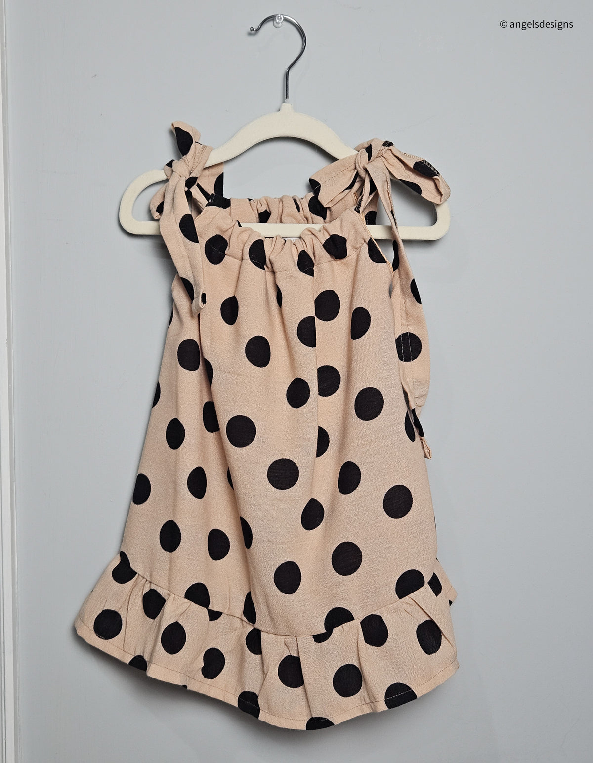 Girl's Polka Dot Ruffled Hem Dress
