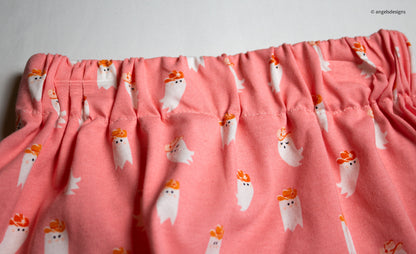 Warm Pink Cowboy Ghost girl's elastic skirt