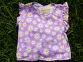 Girl's ruffled sleeve flower top