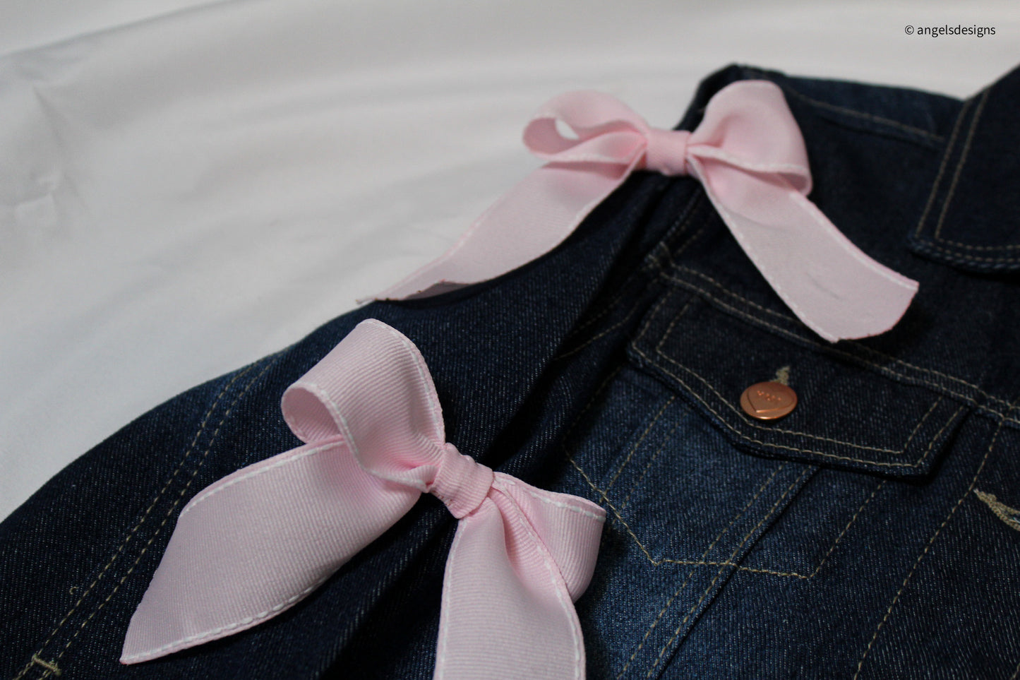 Girl's Oversize Denim Jacket with Bow sleeves