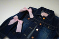 Girl's Oversize Denim Jacket with Bow sleeves