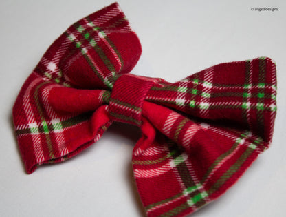 Christmas plaid hair bows