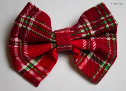 Christmas plaid hair bows